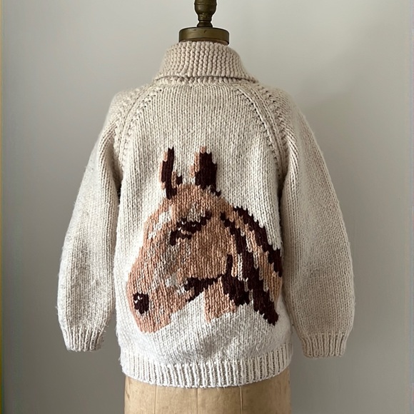 Vintage Sweaters Vintage Cowichan Horse Sweater Poshmark